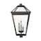Z-Lite Talbot 4 Light Outdoor Post Mount Fixture, Black & Clear Beveled 579PHXLXR-BK - alternate 4